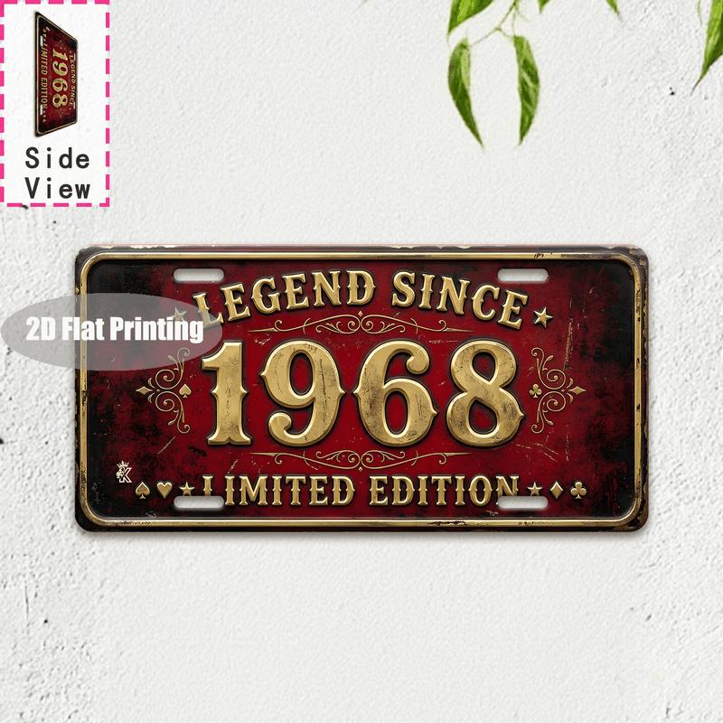 Tin Sign Vintage Durable Metal Plaque Wall Decor Home Office Bar Man Cave Retro City Year Music Themed License Plate Wall A