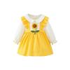 Autumn Sunflower Long Sleeve Princess Dress for Girls