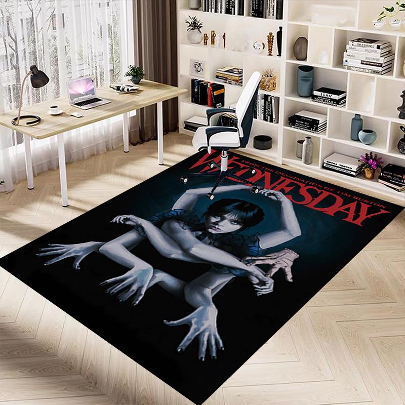 1pc Wednesday Addams Returns Carpet for Playroom Bedroom Living Room Sofa Home Decor,kids Game Area Rug Non-slip Floor Mat Y82684