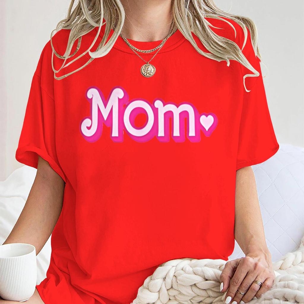 Mom Fashion Tees Short Sleeve Round Neck Mother's Day Gifts Tshirts Casual Mama Life Fun Unisex's T-Shirts