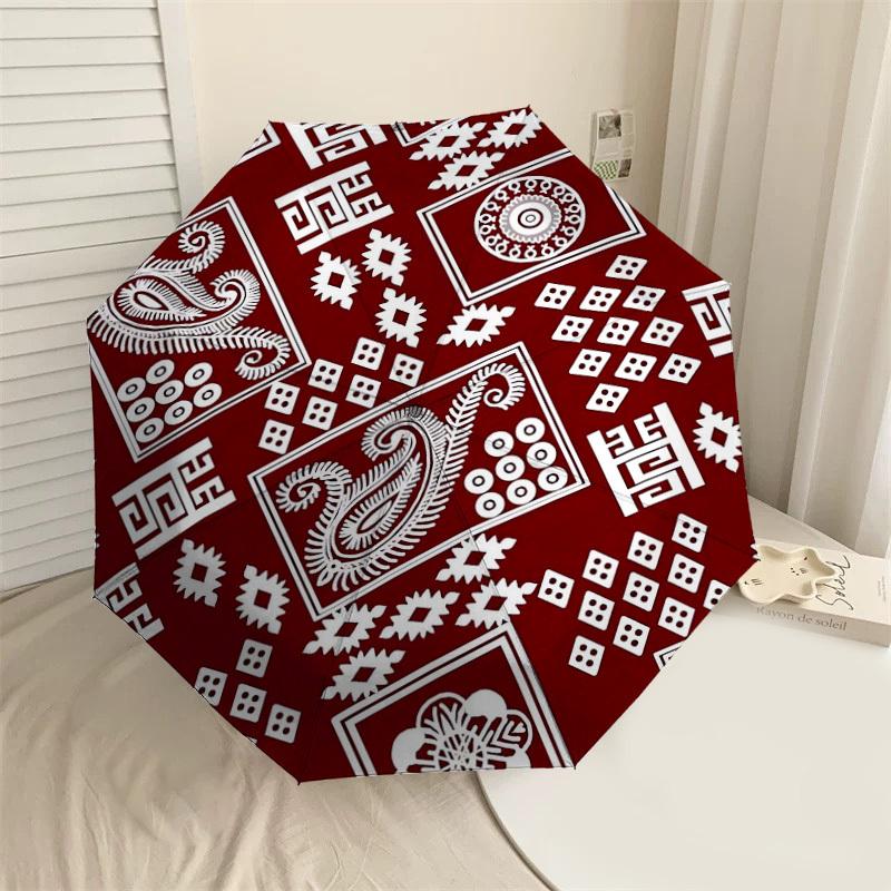 

1PC paisley pattern Umbrella-8-Rib Reinforced, Automatic Open, Lightweight & Durable, Fashion Accessory for Outdoor-L0320