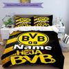 Sada 3ks povlaků na přikrývku (1 * Povlak na přikrývku + 2 * Povlak na polštář, Bez jádra), Vlastní jméno Vzor Borussia Dortmund Povlečení, Dárek pro dekoraci domácí ložnice