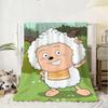 Love To Sleep Lazy Goat Throw Kid-Friendly Flannel Throw Blanket Soft Warm Anti-Static Washable All Season