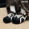 Leather German training shoes women's 2025 autumn new round head thick sole color matching breathable comfortable versatile casual sports shoes tide