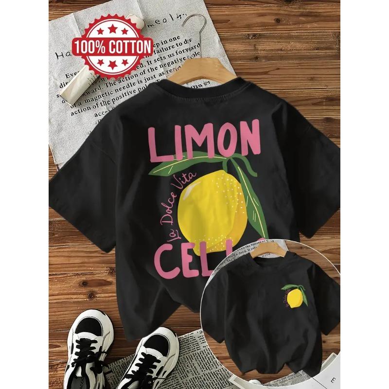 Loose Lemon 100% Polyester Y2k LIMON Cello T-Shirts Female Funny T Shirts Egirl Korean Fashion Graphic Tees Tops Women Clothing
