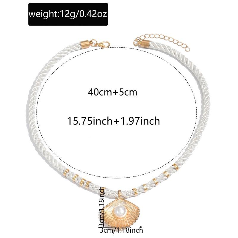 Pearl shell necklace, fashion hot-selling vacation style pendant, niche high-end personalized knot necklace.