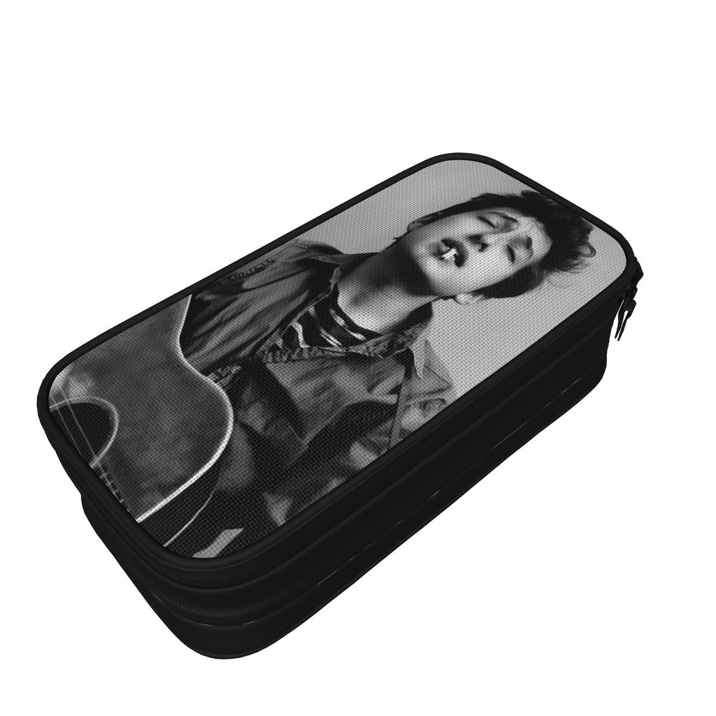 Bob Dylan Singer Pen Box Double Layer Large Capacity For School Pencil Bag Gift