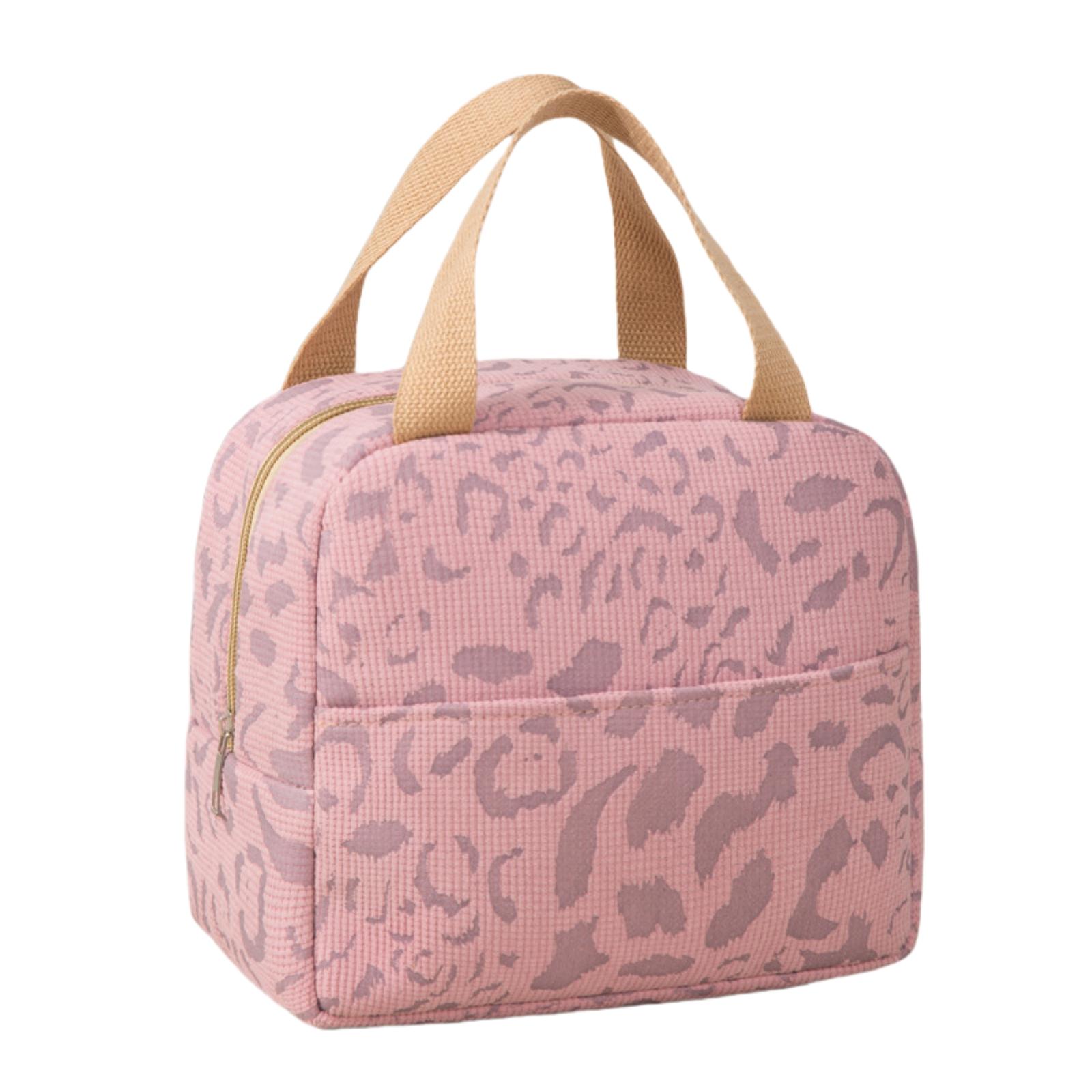 

For Office Lunch Bag For Women Excellent Insulation High Quality Materials Sturdy For Daily Use Aluminum Foil Liner рожевий