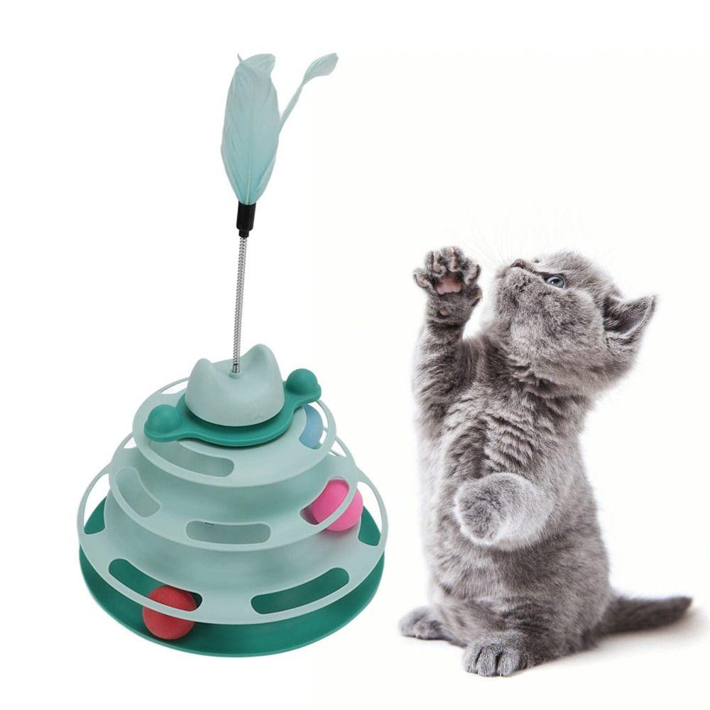 Interactive Kitten Toys 3 Layer Pet Plaything Fun Puzzle Game Cat Toy Tower  Multi-Cat