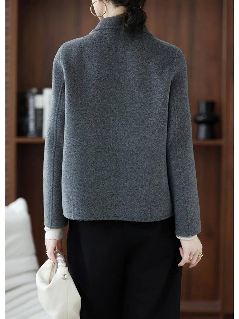 2025 Autumn/Winter Women's Double-Sided Wool Coat - Korean Style, Loose Fit, Short, Fashionable, Versatile.