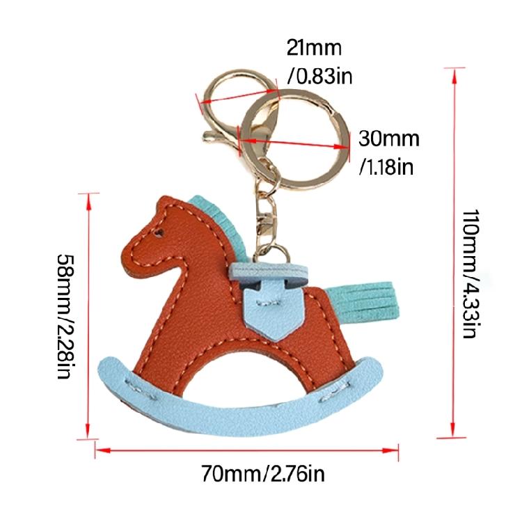 Fashion Key Rings Key Decorations Horse Shape Key Accessory Bag Ornament PU Leather Texture Keychain Perfect for Gifting