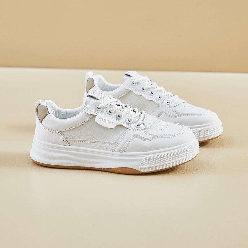 Spring White Shoes New Style of Female Students' Thick-soled High-rise Sports Shoes Casual Street Shot