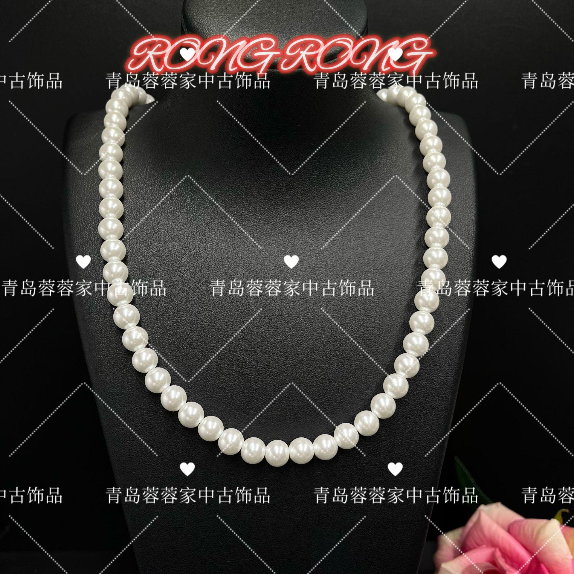 Круглый жемчужный колье из пресноводного жемчуга семьи Ши Винтажная платиновая серебристо-серая простая цепочка для свитера белый