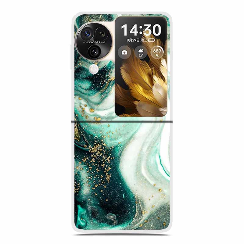 For Oppo Find N3 Flip 5G Cases Clear 6.8" Marble Hard TPU Back Cover For Oppo Find N 3 Flip Phone Cases Coque Fundas Bumper Etui