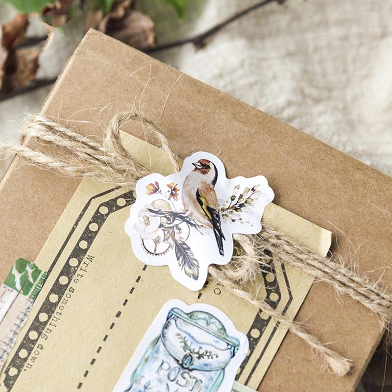 46pcs Retro Things Stickers Set Mini Vintage Clock Book Note Sticker Home DIY Adhesive Diary Decoration Gift Seal