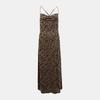 Katty Dress Draped Collar Animal Print Spaghetti Straps Woman