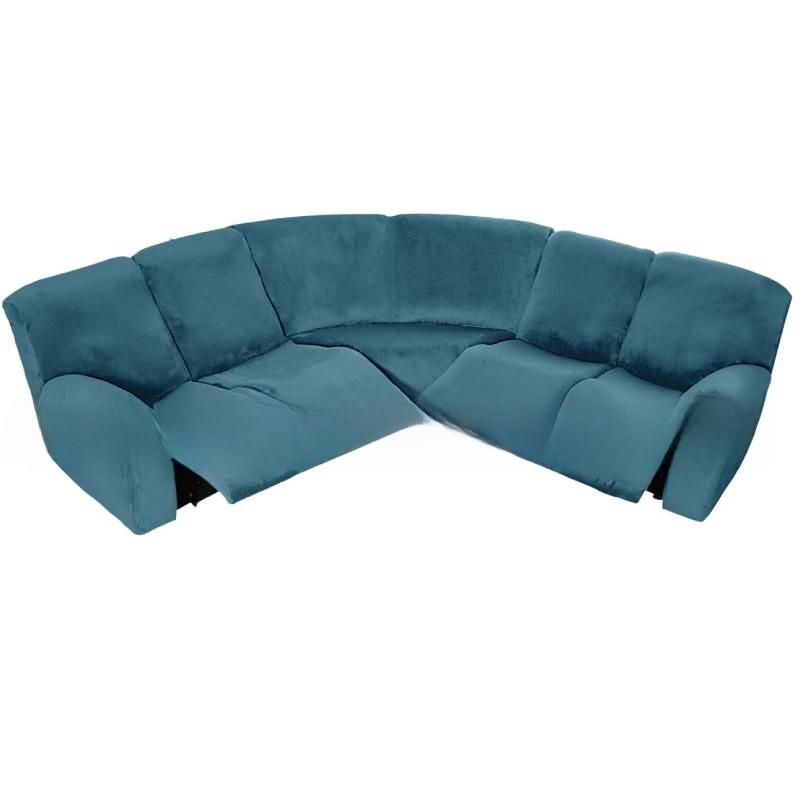 Set di Copridivani Reclinabili a L in Poliestere Sette Pezzi con Vestibilità Elastica per Salotto e Soggiorno