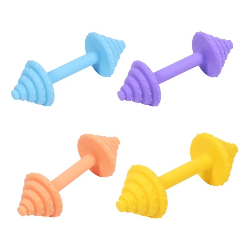 Dumbbell Shape Design Baby Teether for Front Teeth and Back Molars Relief Safe Silicone Chewable Toy Soothing Stick