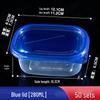 280ml Transparent Rectangular Plastic Bento Lunch Box with Lid - Disposable Fresh-Keeping Container for Fruit Salad