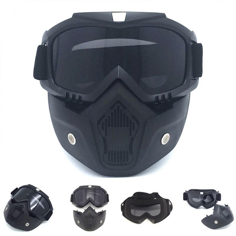Vintage-Style Motorcycle Goggles Off-Road Riding Full Frame Windproof Protective Eyewear With Interchangeable Lenses