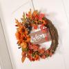 Fall Wreath Sunflower Pumpkin Maple Thanksgiving Decor Artificial Holiday Wreath For Harvest Festival Office Apartment Coffee