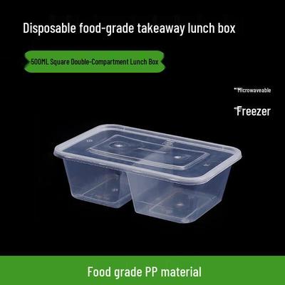 Boîtes repas rectangulaires à 2 compartiments jetables Tongyuan avec couvercles