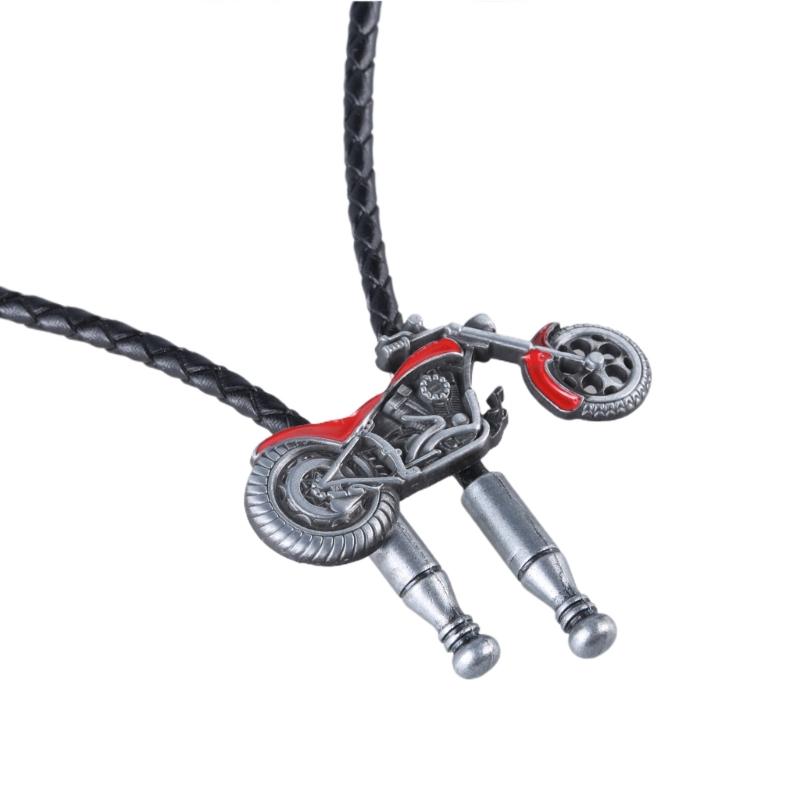 Metal Bolo Tie for Male Carnivals Necktie Motorcycle Pendant Bolo Tie for Shirt Sweater Decorative Adult Birthdays Gift