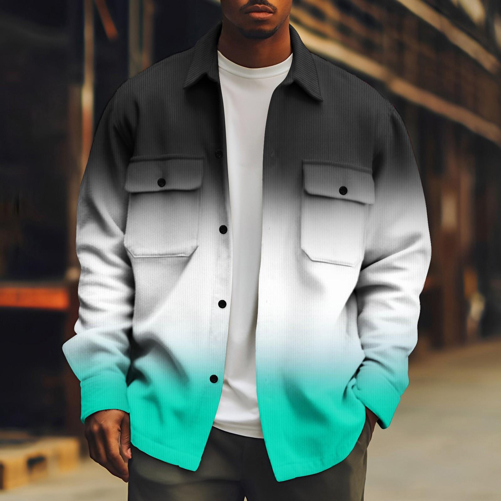 

Мужское зимнее повседневное толстое пальто с длинными рукавами и пуговицами с принтом XXXXXL циан