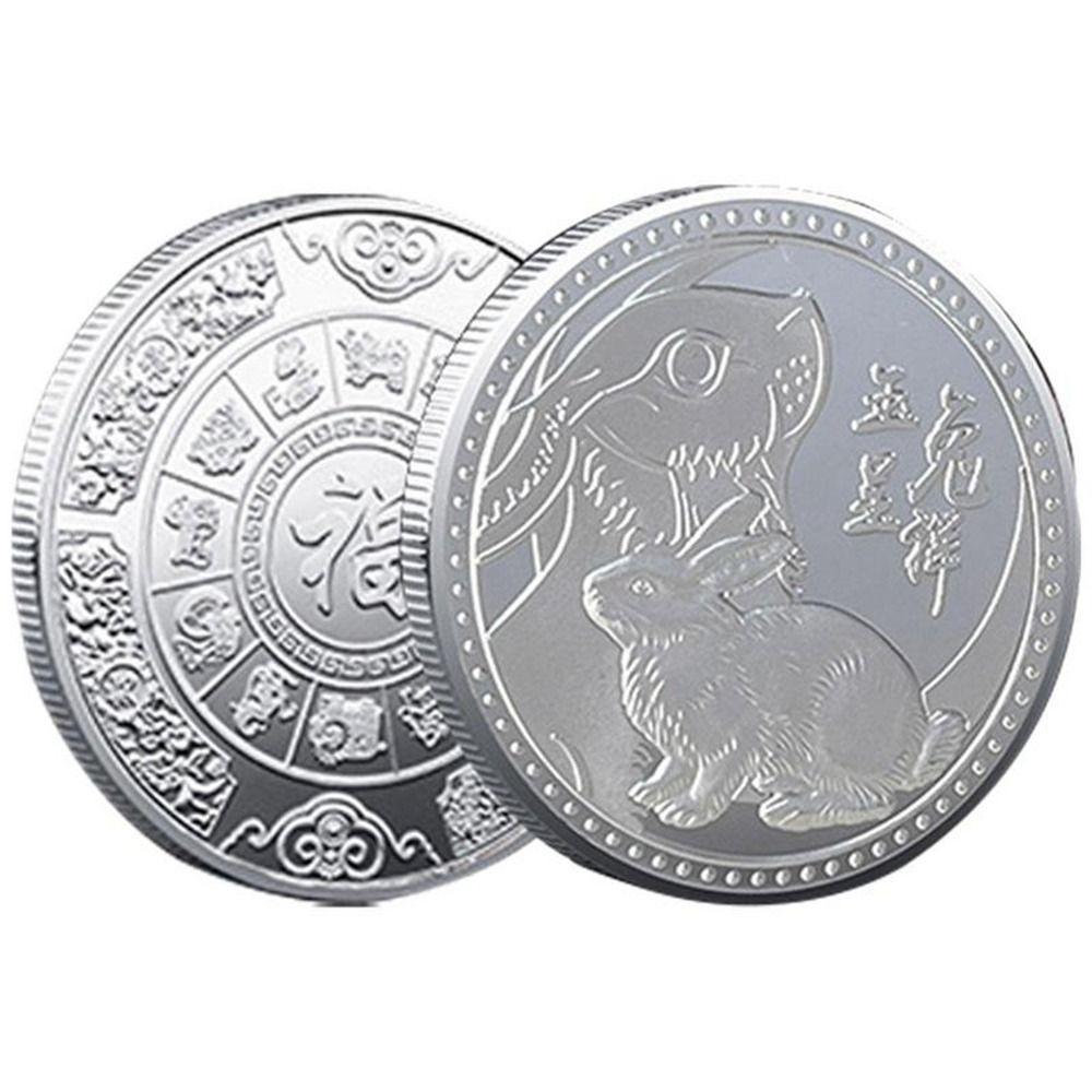And Luck Rabbit Mascot Twelve Zodiac Decorative Collectible Rabbit Coin Souvenir Commemorative Coin