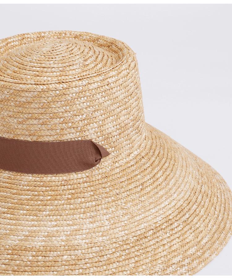 Women's Wide Brim Straw Hat with Ribbon for Beach Vacation and Sun Protection