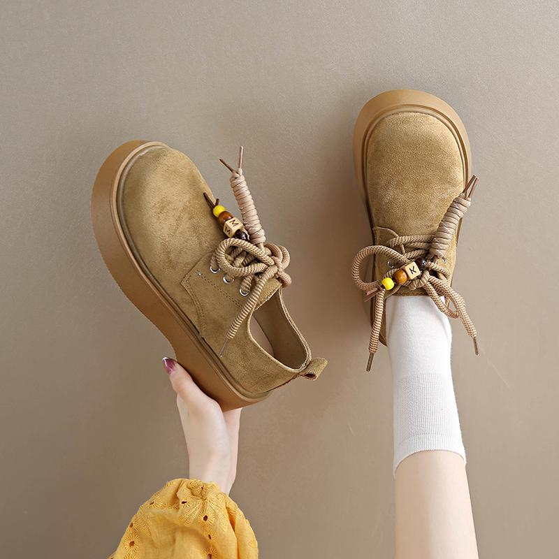 New 2025 Women's Soft Leather Thick Bottom Platform Slip-On Casual Loafers Single Shoes Easy To Wear Comfortable Shoes