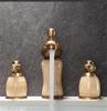 Antique Bronze Bathroom Faucets Brass Basin Faucet 3 Hole Widespread Basin Mixer Double Handle Hot And Cold Water Tap
