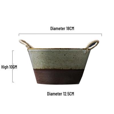 Yuyi Angel Handcrafted Ceramic Serving Bowl with Double Handles