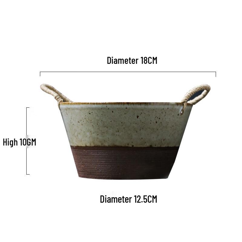 Yuyi Angel Handgefertigte Keramik Servierschüssel mit Doppelgriffen