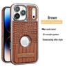J1 Crocodile Grain Leather Case for Apple 17 Pro Max, 16 Plus, 13, 12 with Exposed Logo & Magnetic Holder