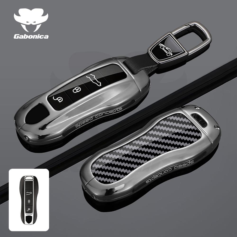 Zinc Alloy Car Key Case Cover Keychain For Porsche Panamera Spyder Carrera Macan Boxster Cayman Cayenne 911 970 981 Accessories