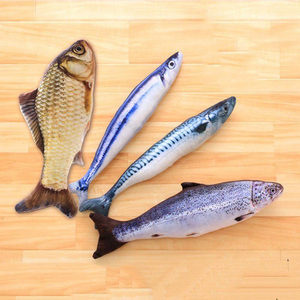 A 20cm Long Plush Soft Toy In the Shape of a Fun Simulated Fish, with a Soft Filling, Is a Cute Cat Toy That Can Be Used for Home Decoration.