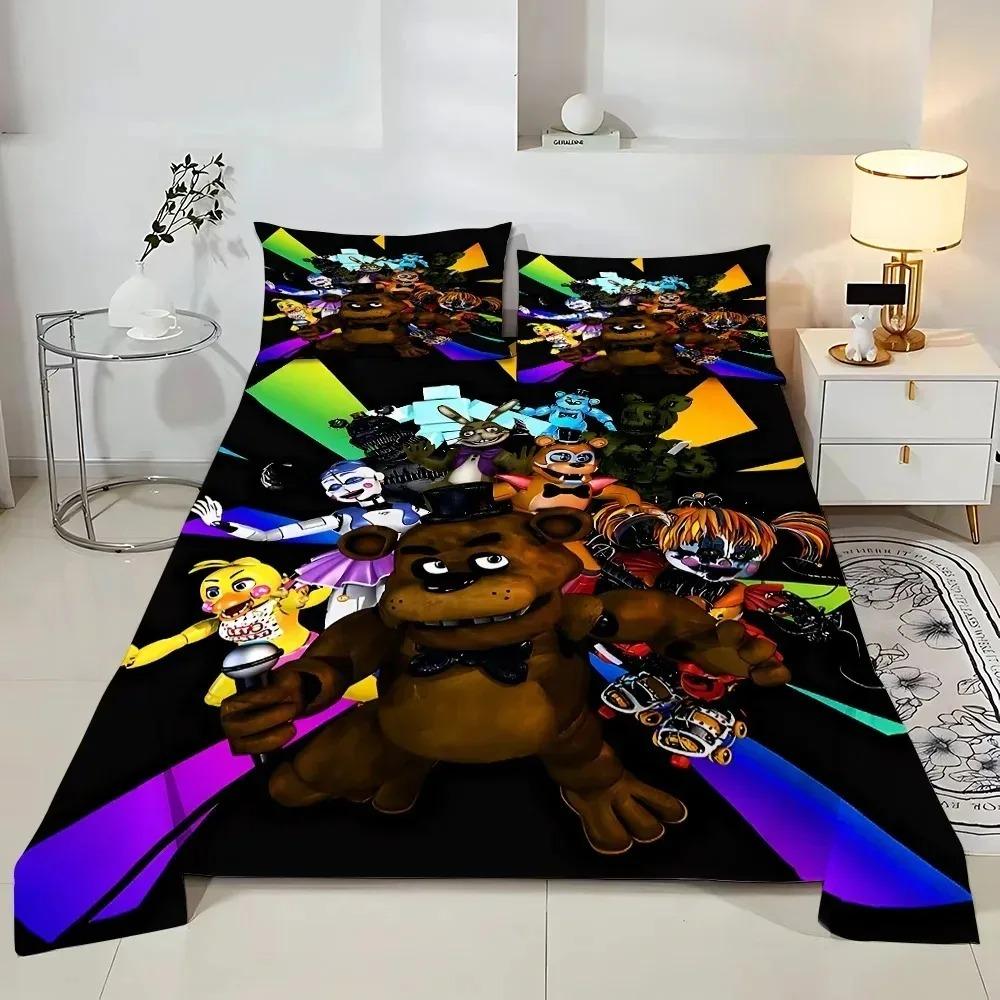 Copripiumino con personaggio Freddy dei cartoni animati federa Biancheria da letto Decorazione camera da letto Regalo per bambini adulto Singolo Matrimoniale Grande Dimensione Copripiumino con cerniera