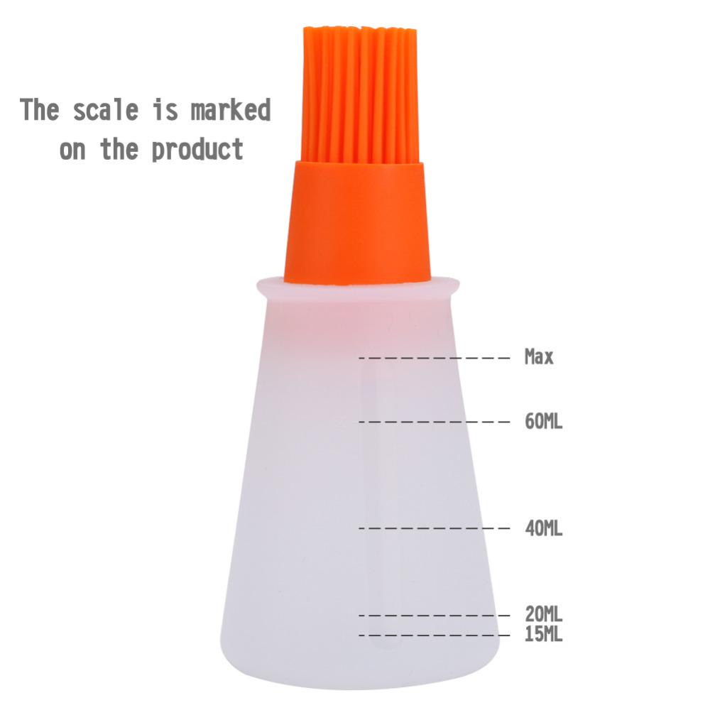 Silicone Oil Bottle with Brush & Cover Baking BBQ Basting Brush Pastry Oil Brush Kitchen Baking Honey Oil Barbecue Tool Gadgets