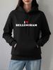 Jag älskar Bel Letter Bellingham Printing Hoodies Dam Vinter Fleece Varm Sweatshirt Casual Ficka Pullover Gata Lösa Kläder