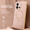 For Oppo A6 Pro 5G Case Carbon Fiber Textured Electroplated TPU Phone Back Cover