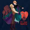 Frozen Childrens/Kids My True North Anna Kristoff Valentine`s Day Pullover Hoodie