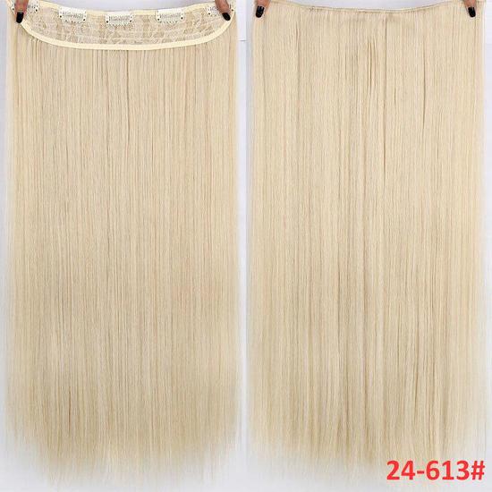 5Clips In Hair Synthetic Long Straight Hair Extensions Natural Hairpiece For Women Cosplay Party Wear