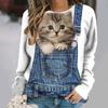 Mode süße Katze Sweatshirts Tier 3D Druck Hoodies Frauen Casual Langarm Y2k Hoodie übergroße Pullover Tops weibliche Kleidung