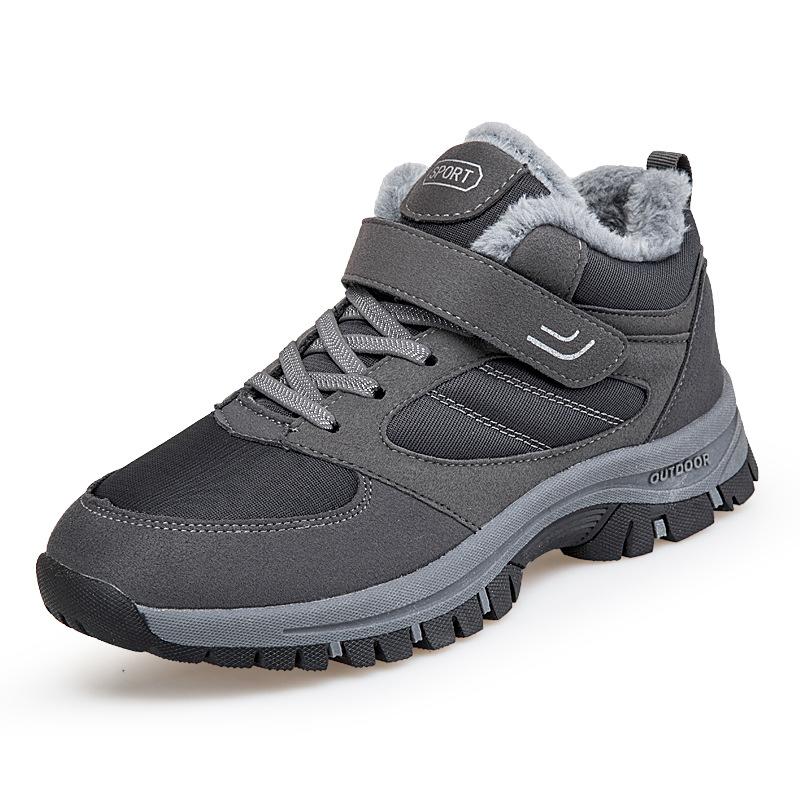 Elderly Shoes Men's Autumn and Winter Velvet High-top Warm Cotton Shoes Women's Middle-aged and Elderly Non-slip Walking Shoes Dad Shoes Mom Shoes