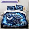 3PC Custom Name Football Helmet Design" Bedding Set Printed  Bedding Set Duvet Cover Closure Includes 1 Duvet Cover & 249 Pillowcases for Bedroom