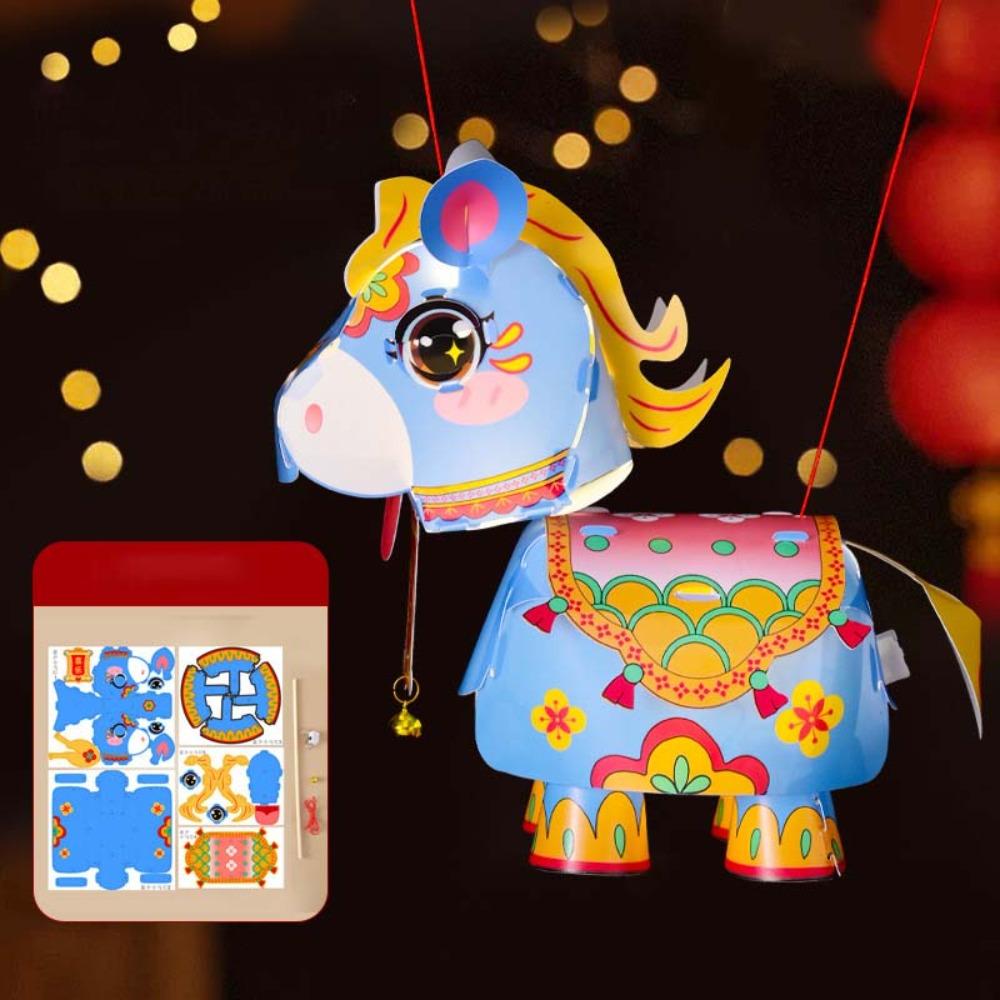 Chinese Style 2026 New Year Lantern Cartoon Pony Mid-Autumn Lantern Pub Home Party