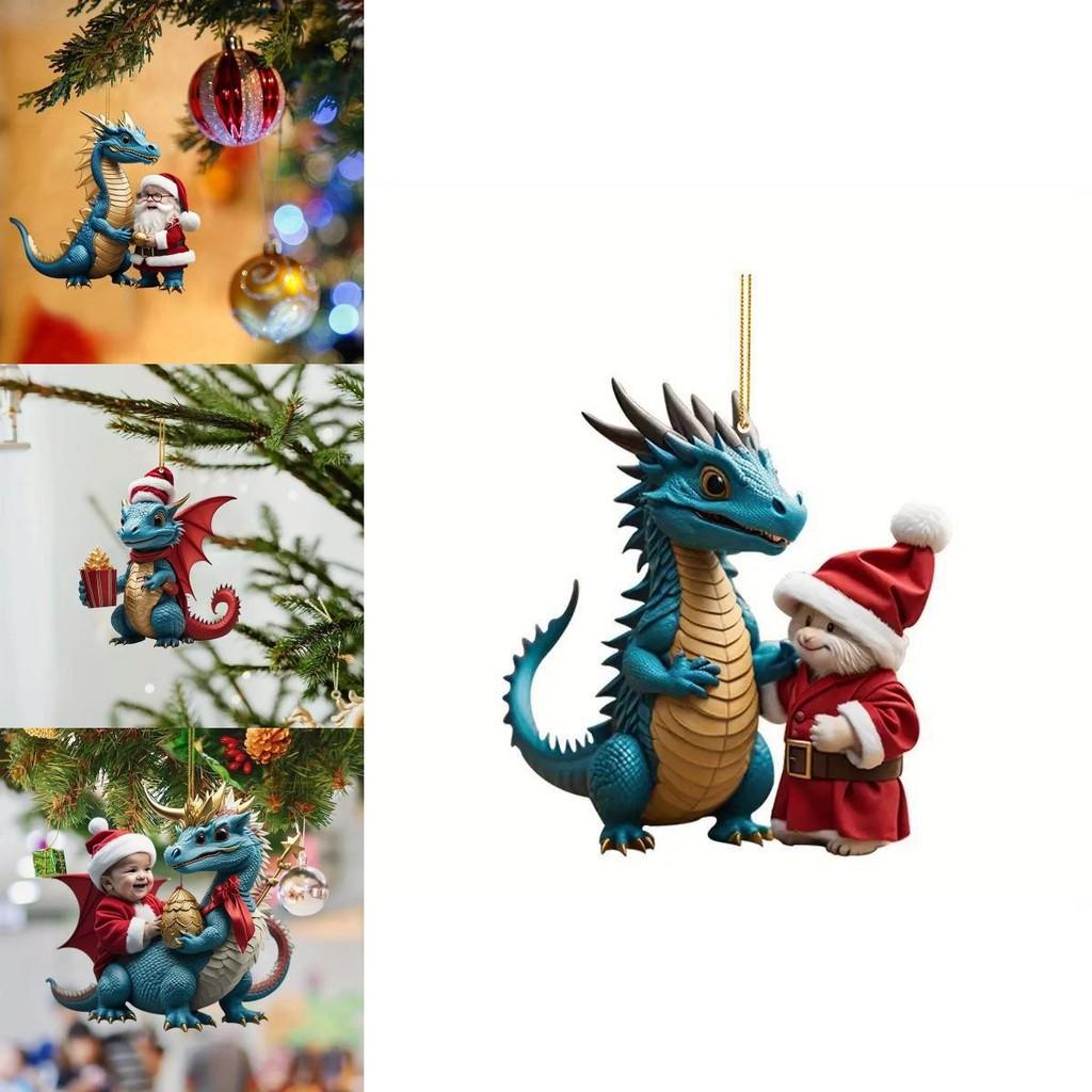 Festive Acrylic Christmas Dragon Ornaments Vibrant Car Decorations For Cheerful Spirit