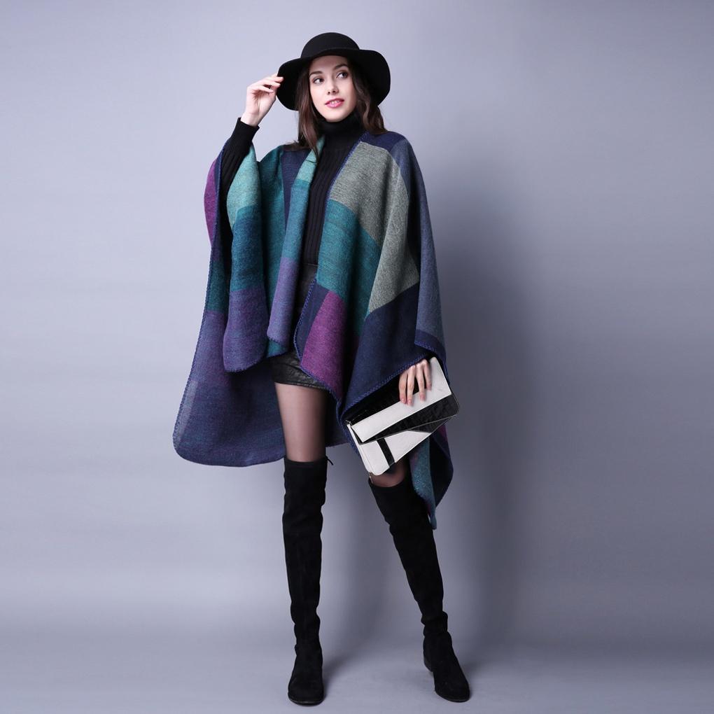 Cashmere Winter Women's Shoulder Knit Shawl Muffler Indigo Marine