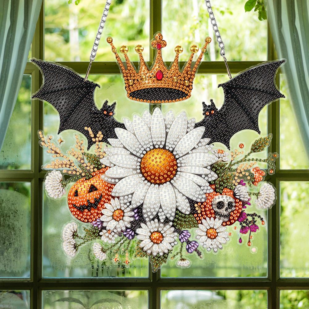 2D Flat Acrylic DIY Rhinestone Diamond Art Window Pendants Special Shape Diamond Art Pendant Window Hanging Art for Home Decor